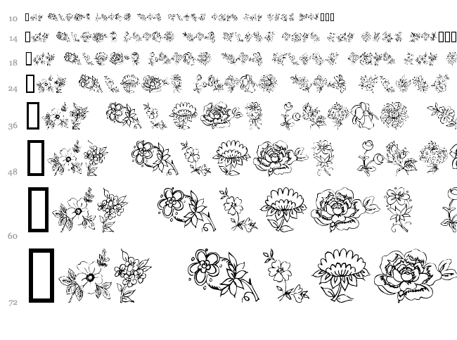 Traditional Floral Design font waterfall